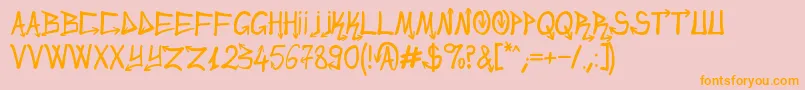UrbanSlick Font – Orange Fonts on Pink Background