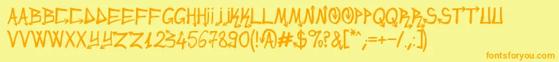 UrbanSlick Font – Orange Fonts on Yellow Background