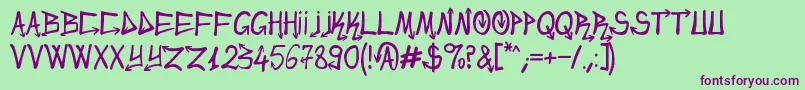 UrbanSlick Font – Purple Fonts on Green Background