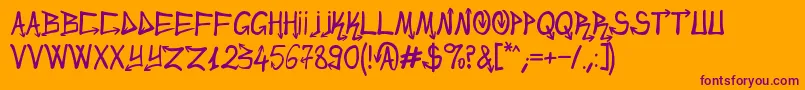 UrbanSlick Font – Purple Fonts on Orange Background
