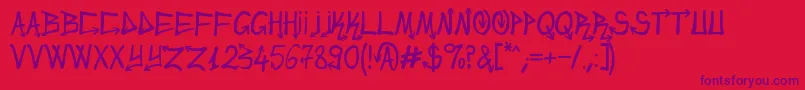 UrbanSlick Font – Purple Fonts on Red Background