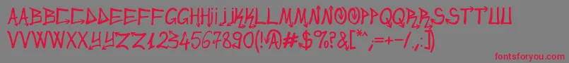 UrbanSlick Font – Red Fonts on Gray Background