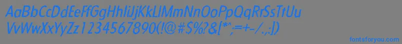 FloridaantiqueItalic Font – Blue Fonts on Gray Background