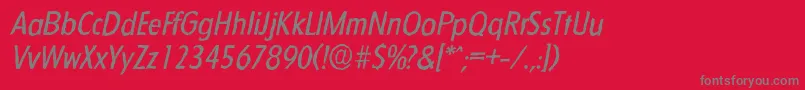 Fonte FloridaantiqueItalic – fontes cinzas em um fundo vermelho
