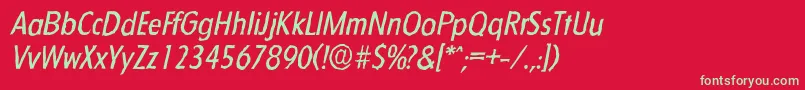 Шрифт FloridaantiqueItalic – зелёные шрифты на красном фоне