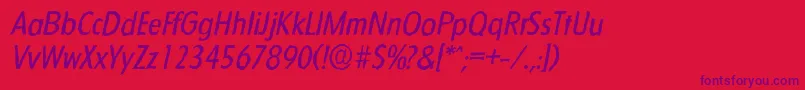Fonte FloridaantiqueItalic – fontes roxas em um fundo vermelho