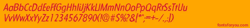 FloridaantiqueItalic Font – Red Fonts on Orange Background