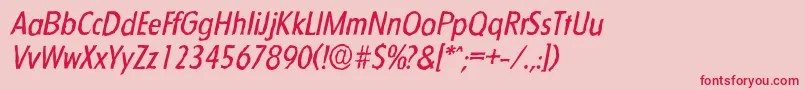FloridaantiqueItalic-Schriftart – Rote Schriften auf rosa Hintergrund