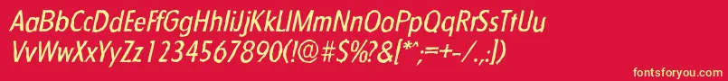 FloridaantiqueItalic Font – Yellow Fonts on Red Background