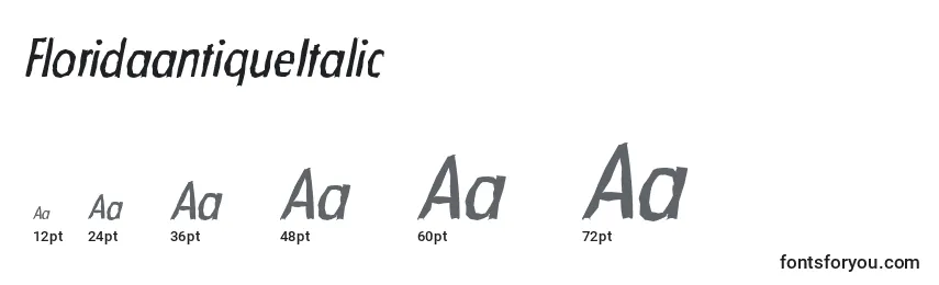 Размеры шрифта FloridaantiqueItalic
