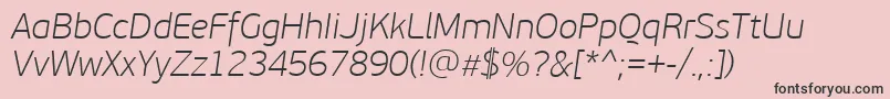 PfbeausansproThinitalic Font – Black Fonts on Pink Background