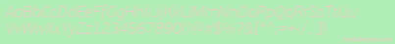 PfbeausansproThinitalic Font – Pink Fonts on Green Background