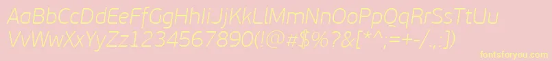 PfbeausansproThinitalic Font – Yellow Fonts on Pink Background