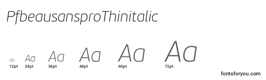 Размеры шрифта PfbeausansproThinitalic