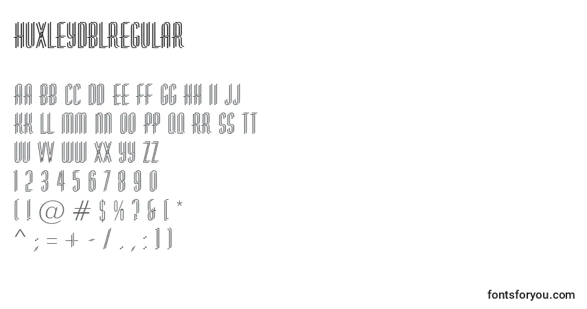 Шрифт HuxleydblRegular – алфавит, цифры, специальные символы