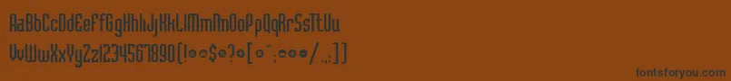 Weitere Informationen zur SchillingRegular-Schriftart SchillingRegular-Schriftart – Schwarze Schriften auf braunem Hintergrund