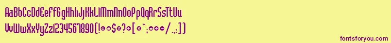 SchillingRegular Font – Purple Fonts on Yellow Background