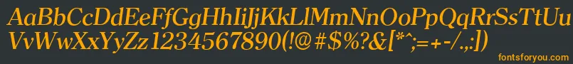 ClearfaceserialMediumItalic Font – Orange Fonts on Black Background