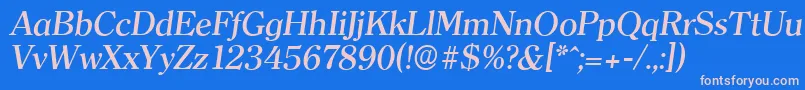 ClearfaceserialMediumItalic Font – Pink Fonts on Blue Background