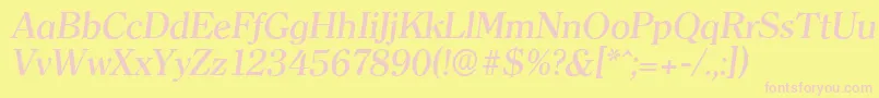 ClearfaceserialMediumItalic Font – Pink Fonts on Yellow Background