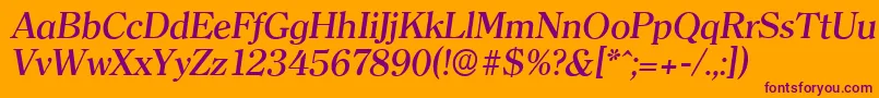 ClearfaceserialMediumItalic Font – Purple Fonts on Orange Background