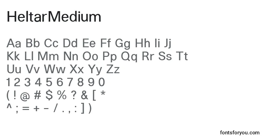 Schriftart HeltarMedium – Alphabet, Zahlen, spezielle Symbole