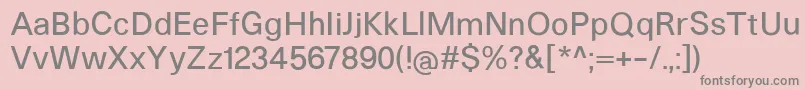 フォントHeltarMedium – ピンクの背景に灰色の文字