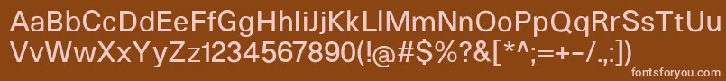 フォントHeltarMedium – 茶色の背景にピンクのフォント