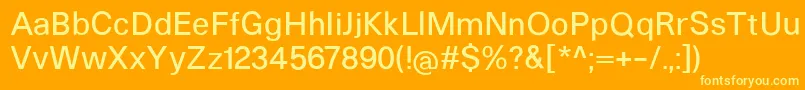 HeltarMedium Font – Yellow Fonts on Orange Background