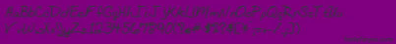 BethhandRegular-fontti – mustat fontit violetilla taustalla