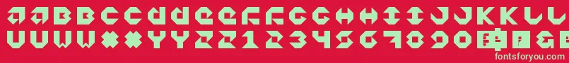 5daggerUnicase Font – Green Fonts on Red Background