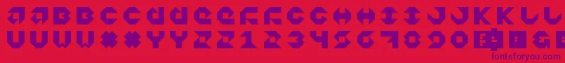 5daggerUnicase Font – Purple Fonts on Red Background