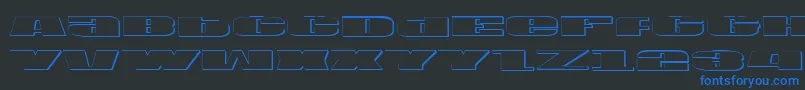 フォントU.S.A.Shadow – 黒い背景に青い文字