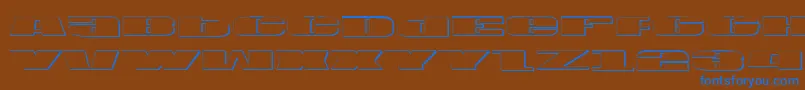 フォントU.S.A.Shadow – 茶色の背景に青い文字