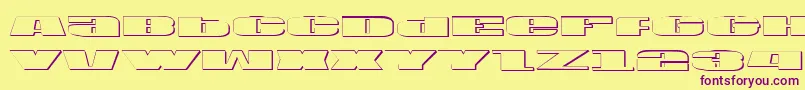 U.S.A.Shadow Font – Purple Fonts on Yellow Background
