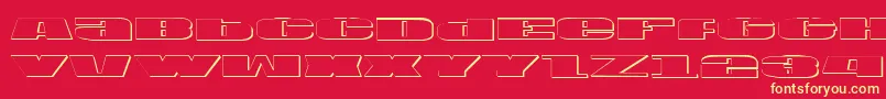 U.S.A.Shadow Font – Yellow Fonts on Red Background