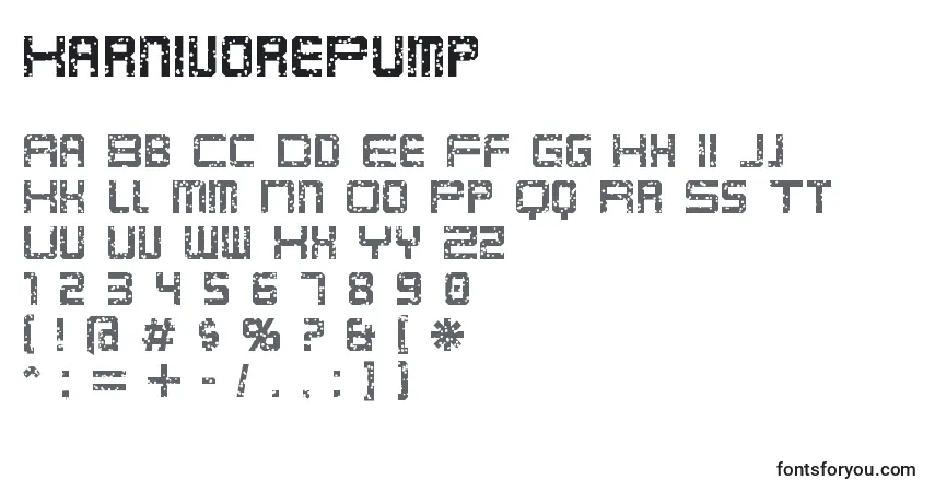 Czcionka KarnivorePump – alfabet, cyfry, specjalne znaki
