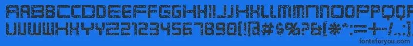 KarnivorePump-Schriftart – Schwarze Schriften auf blauem Hintergrund