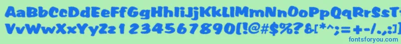 Шрифт Tiffy – синие шрифты на зелёном фоне