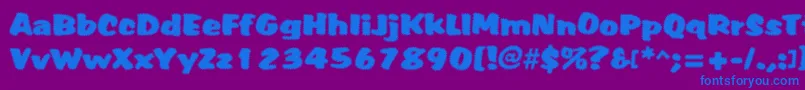 フォントTiffy – 紫色の背景に青い文字