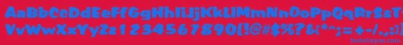 Tiffy Font – Blue Fonts on Red Background