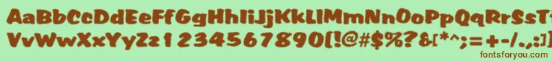 Tiffy Font – Brown Fonts on Green Background