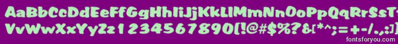 フォントTiffy – 紫の背景に緑のフォント