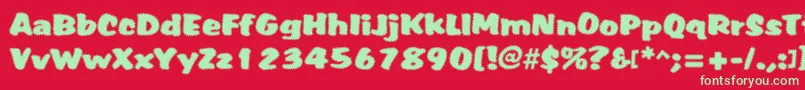 Tiffy Font – Green Fonts on Red Background