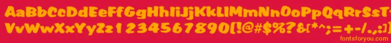 Tiffy Font – Orange Fonts on Red Background
