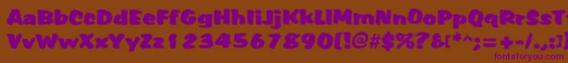 フォントTiffy – 紫色のフォント、茶色の背景