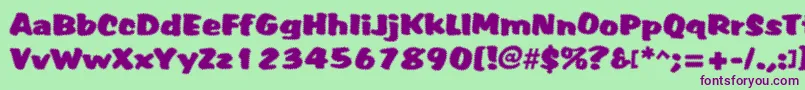 Tiffy-Schriftart – Violette Schriften auf grünem Hintergrund