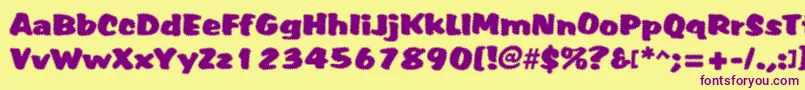 Tiffy-Schriftart – Violette Schriften auf gelbem Hintergrund