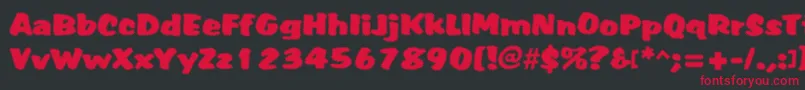 Tiffy Font – Red Fonts on Black Background