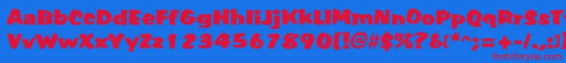 Tiffy Font – Red Fonts on Blue Background